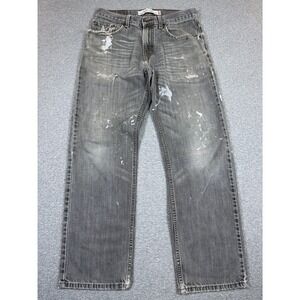 Levi's 559 Jeans Mens 32x30 Dark Gray Relaxed Fit Straight Leg Distressed Y2K